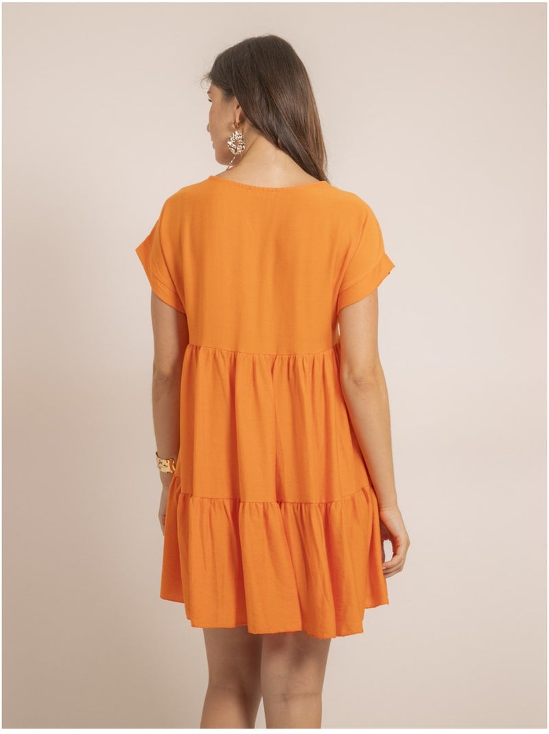 Robe courte évasée IPIANE Orange - Kiabi