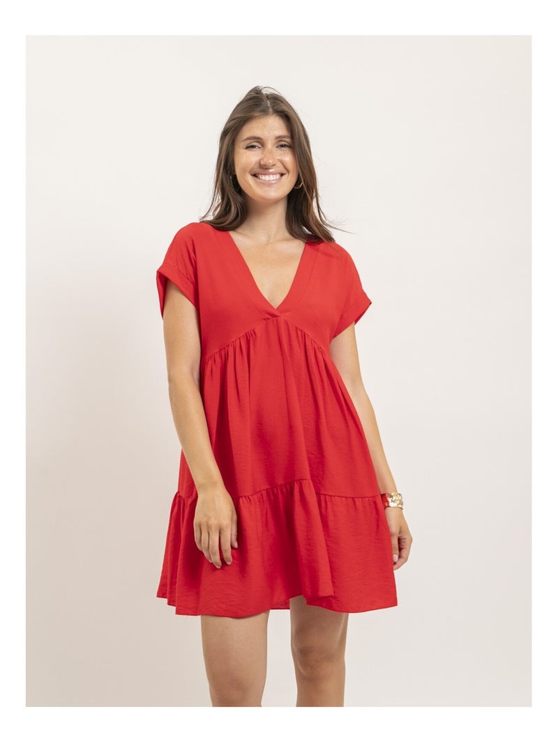 Robe courte évasée IPIANE Rouge - Kiabi