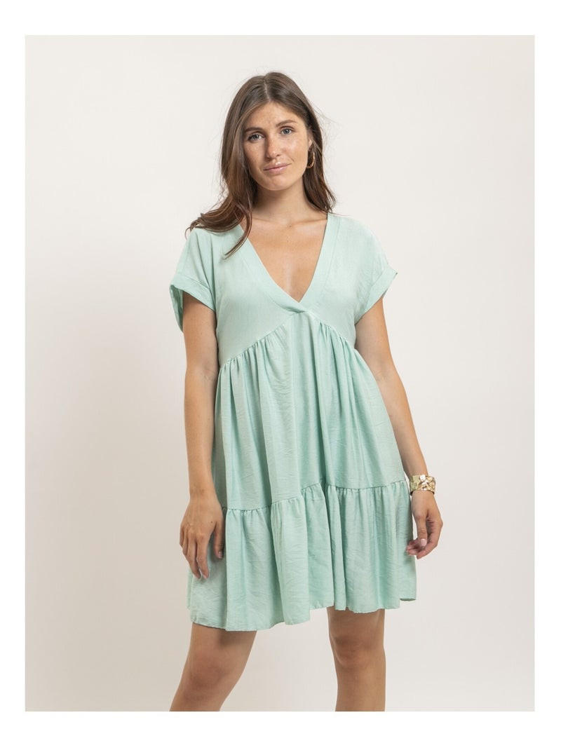 Robe courte évasée IPIANE Vert d'eau - Kiabi