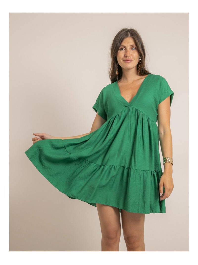 Robe courte évasée IPIANE Vert - Kiabi