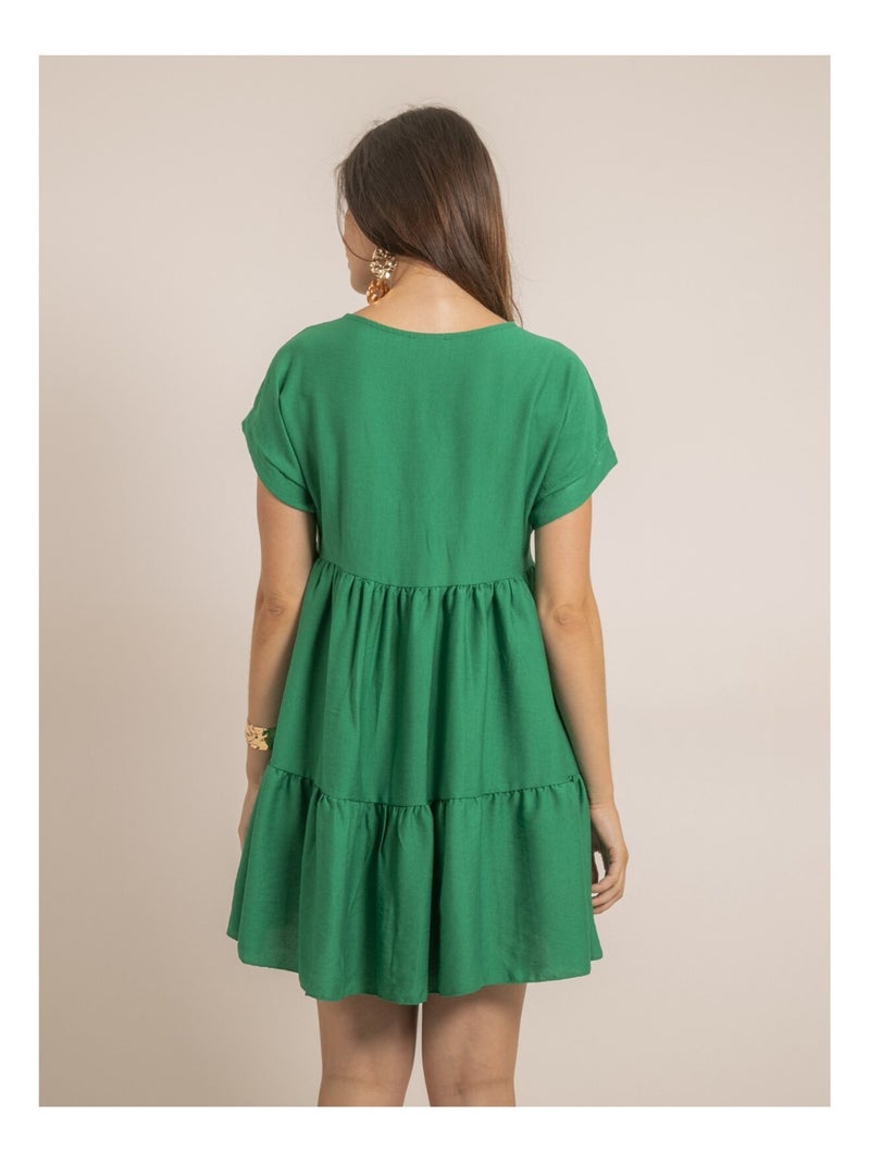 Robe courte évasée IPIANE Vert - Kiabi