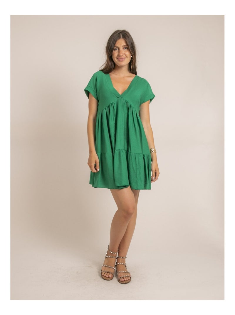 Robe courte évasée IPIANE Vert - Kiabi