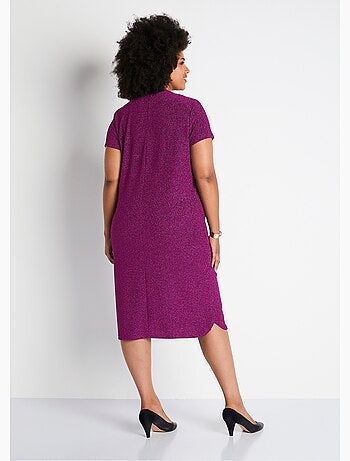 Robe courte évasée maille brillante - Afibel