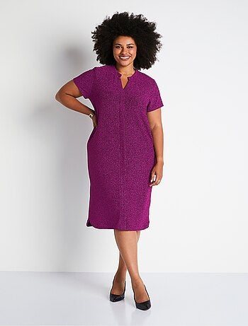 Robe courte évasée maille brillante