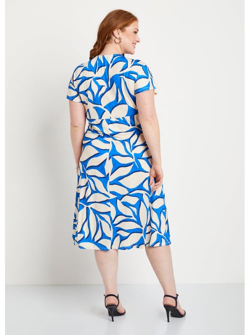 Robe courte évasée motif feuilles - Afibel - Kiabi