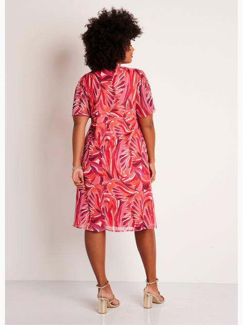 Robe courte évasée motif feuilles - Afibel - Kiabi