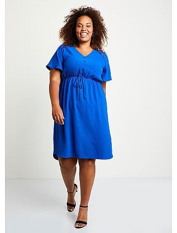 Robe courte évasée unie - Afibel