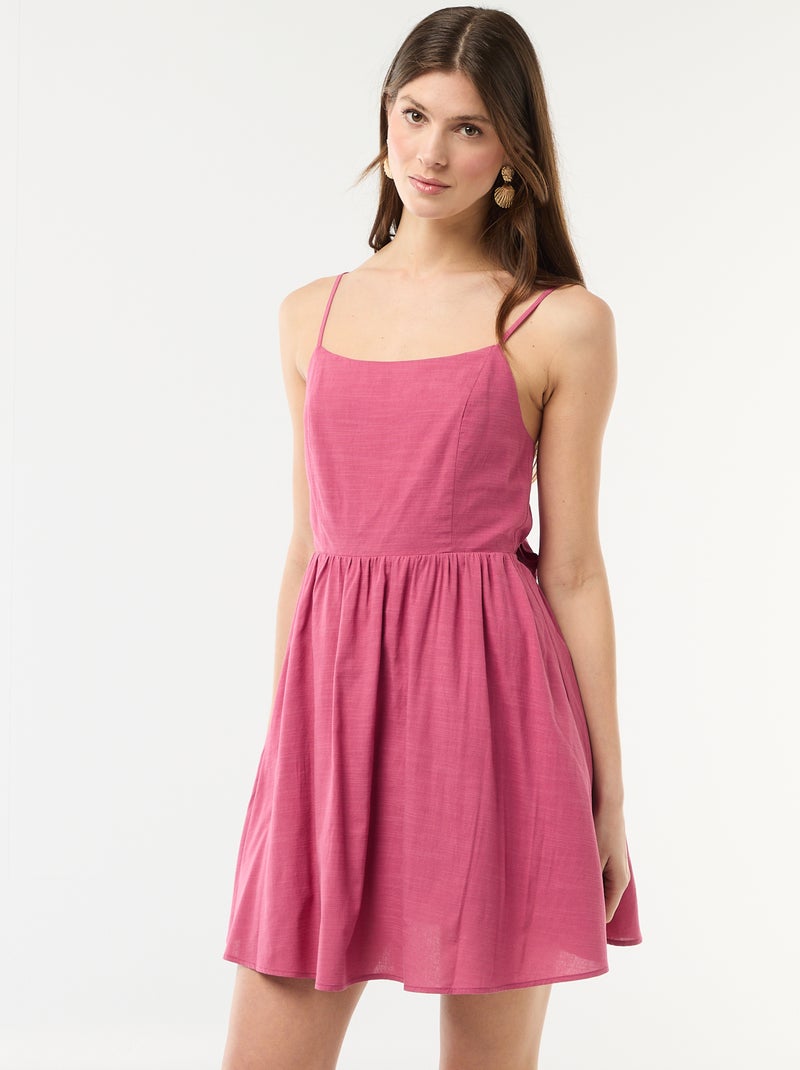 Robe courte fines bretelles Violet - Kiabi