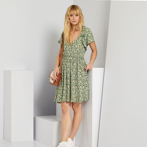 robe courte fleurie