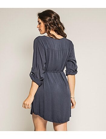 Robe courte fluide ceinturée IDYL