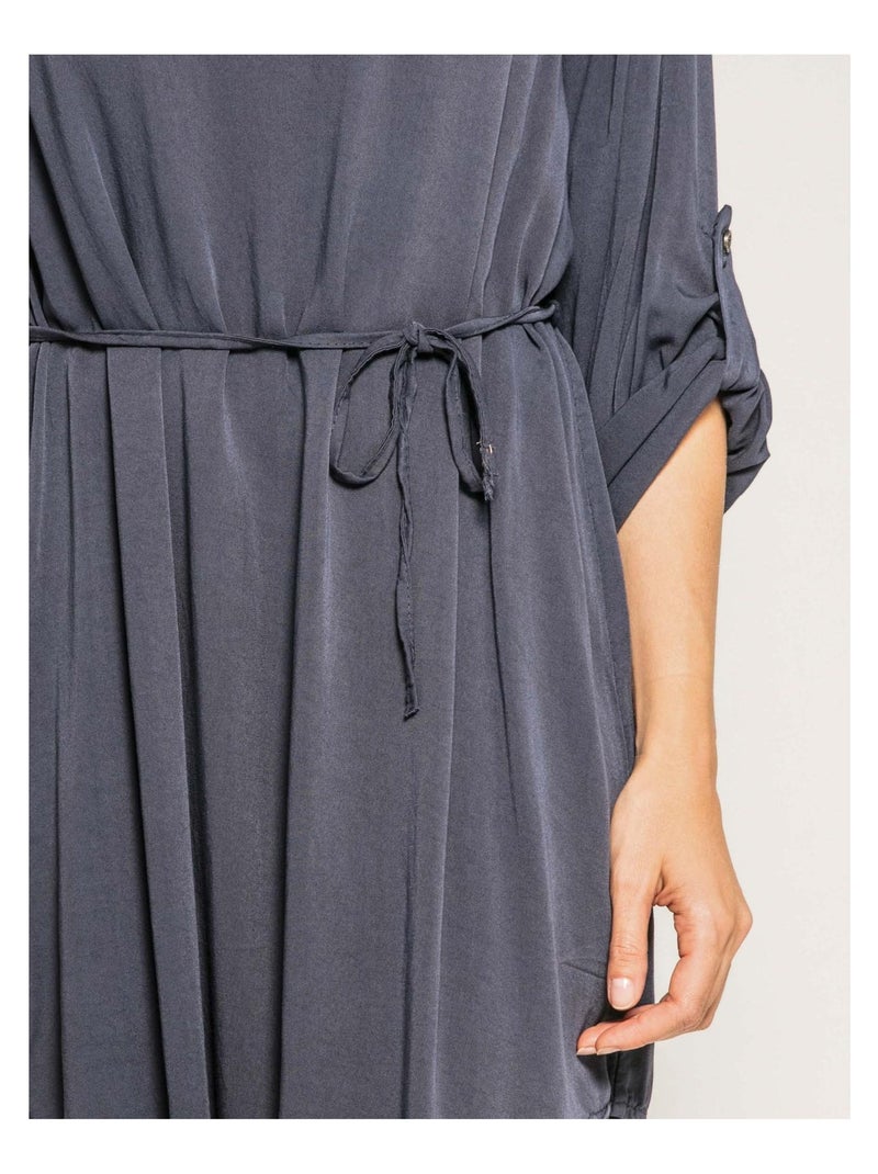 Robe courte fluide ceinturée IDYL Bleu - Kiabi