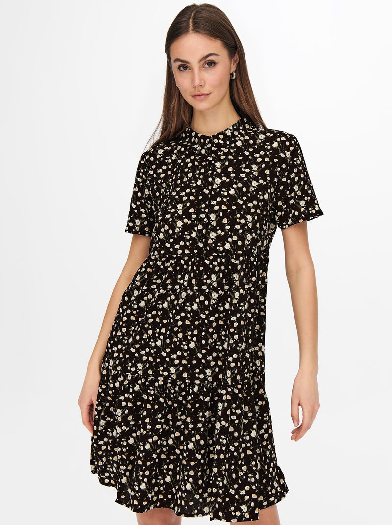 Robe courte fluide 'JDY' Noir - Kiabi