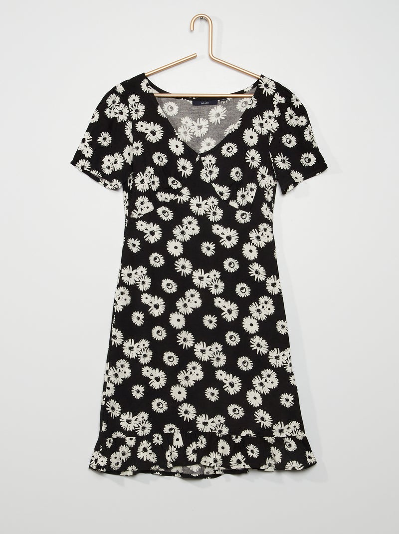 Robe courte fluide noir - Kiabi