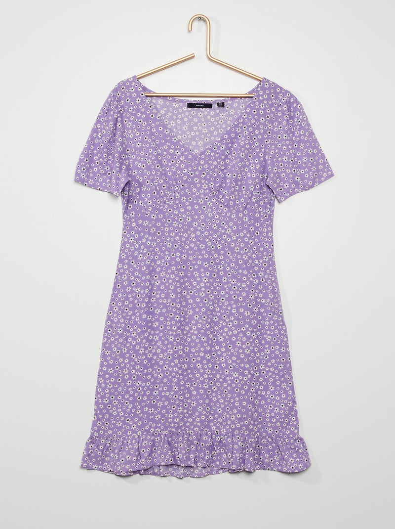 Robe courte fluide violet - Kiabi