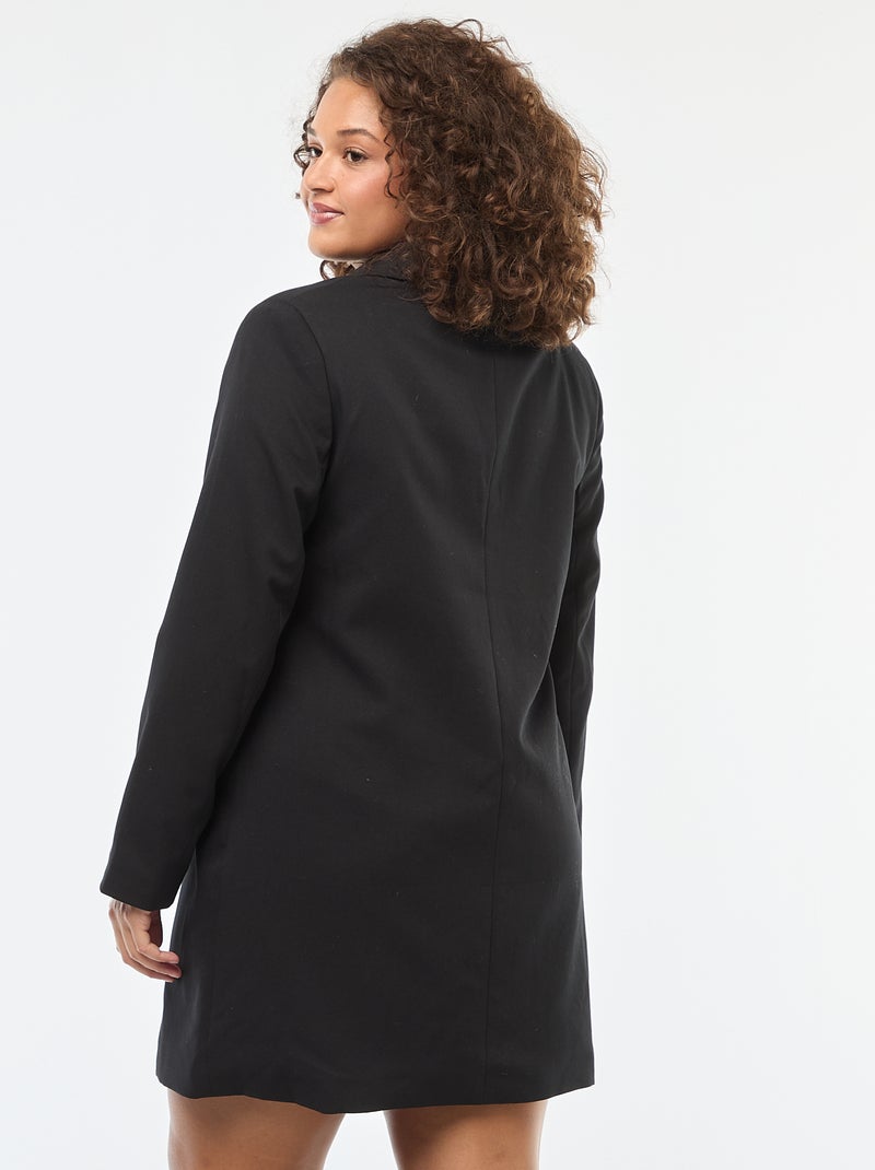 Robe courte forme blazer avec boutons dorés Noir - Kiabi