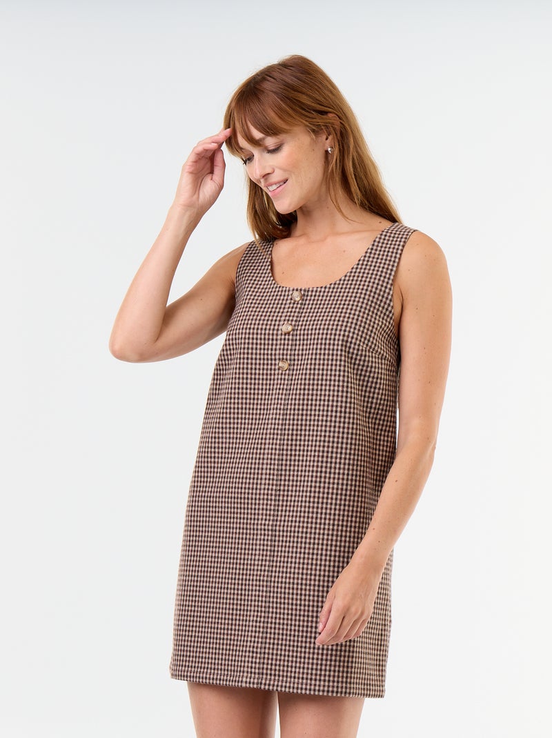 Robe courte forme chasuble Marron - Kiabi