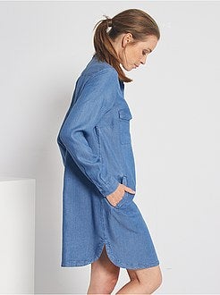 Robe courte forme chemise - Kiabi