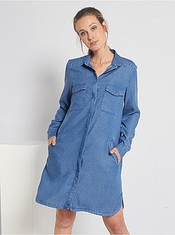 Robe courte forme chemise - Kiabi