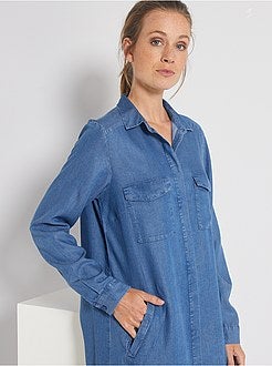 Robe courte forme chemise - Kiabi