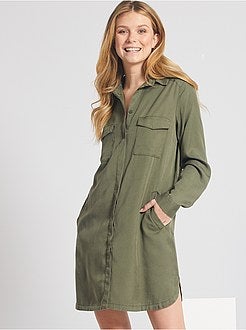 Robe courte forme chemise - Kiabi