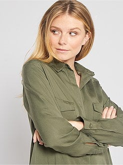 Robe courte forme chemise - Kiabi