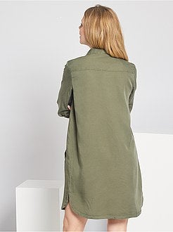 Robe courte forme chemise - Kiabi