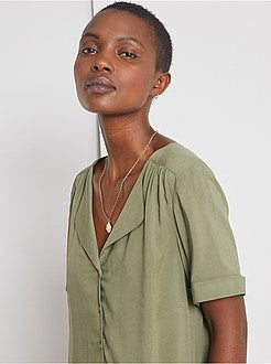 Robe courte forme chemise - Kiabi