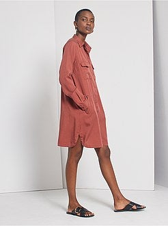 Robe courte forme chemise - Kiabi