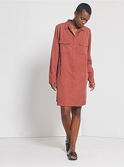 Robe courte forme chemise - Kiabi