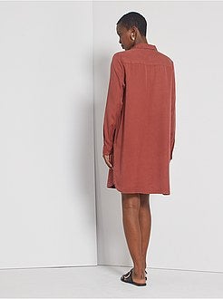 Robe courte forme chemise - Kiabi