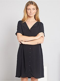 Robe courte forme chemise - Kiabi