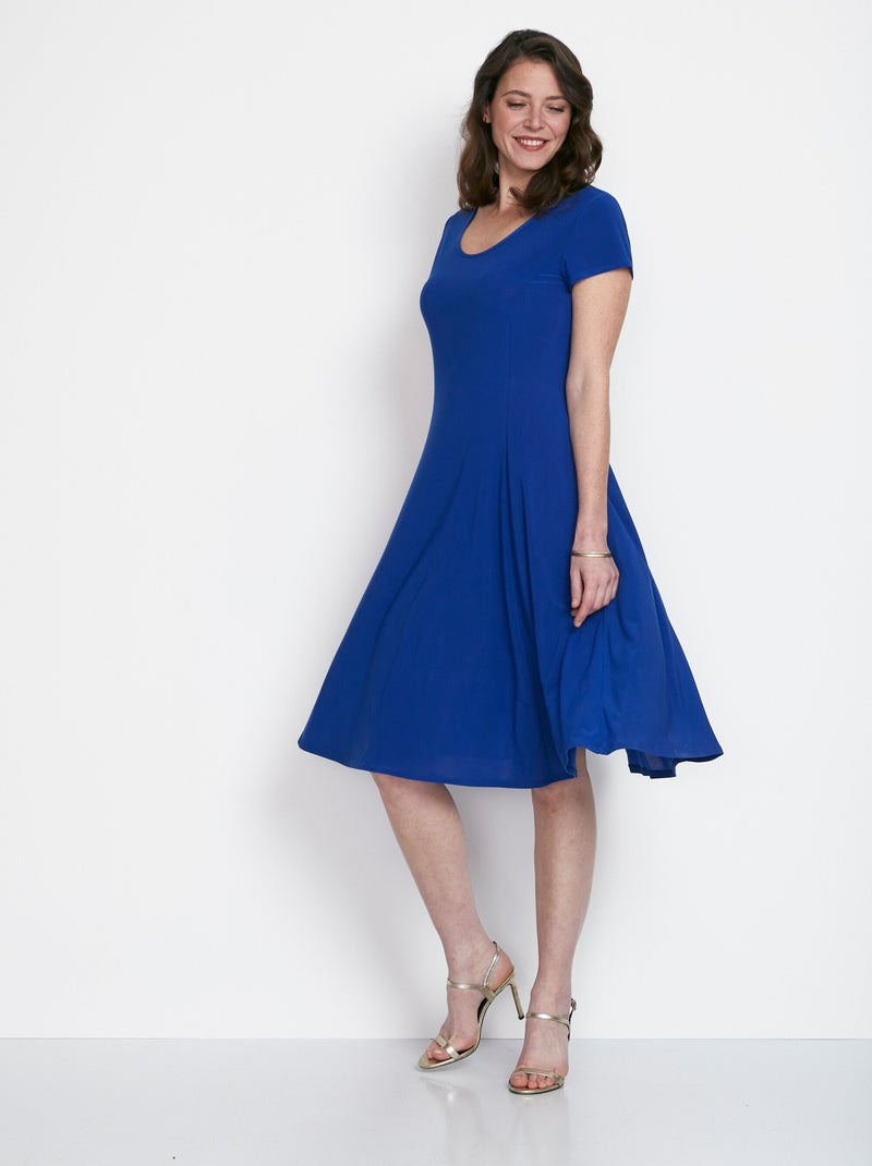 Robe courte galbée évasée Bleu - Kiabi