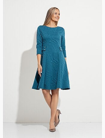 Robe courte galbée jacquard reliefé - Afibel