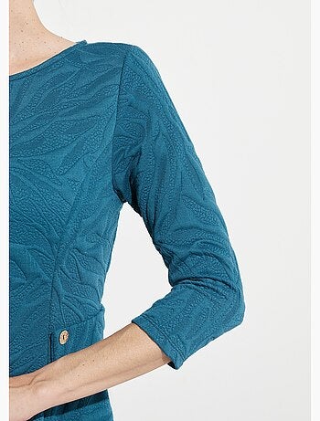 Robe courte galbée jacquard reliefé - Afibel