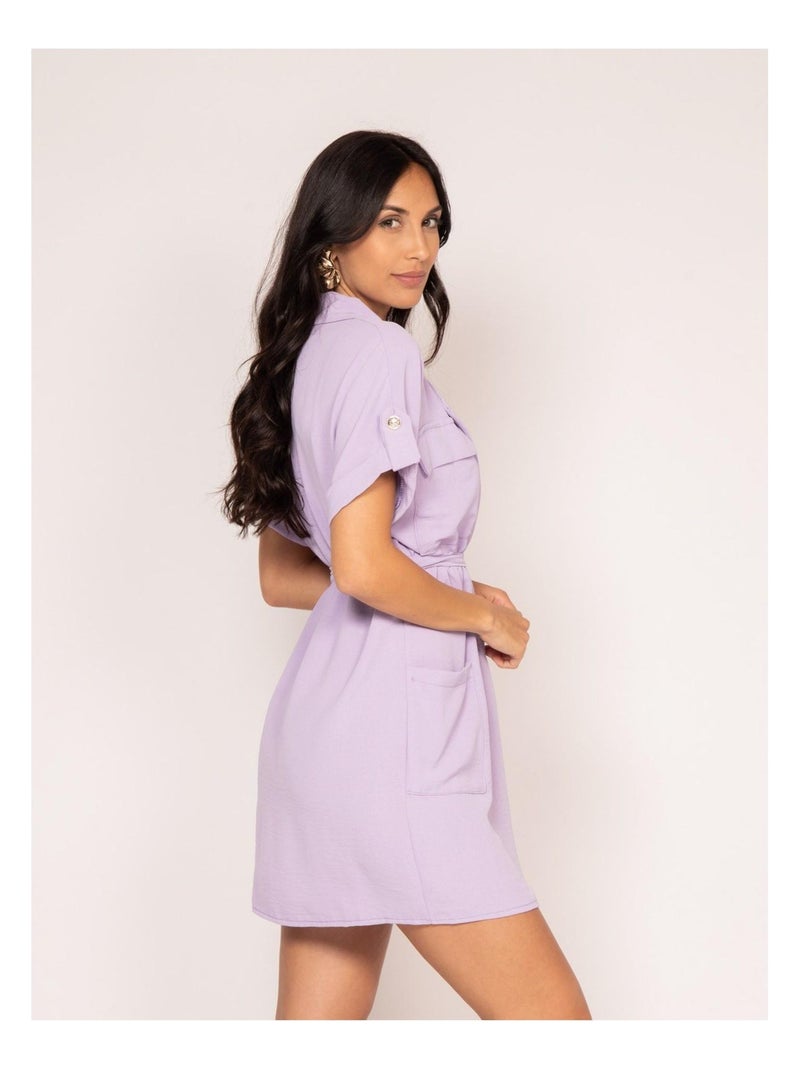 Robe courte IJOLY Violet clair - Kiabi