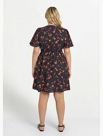 Robe courte, imprimé bouquets de fleurs - afibel