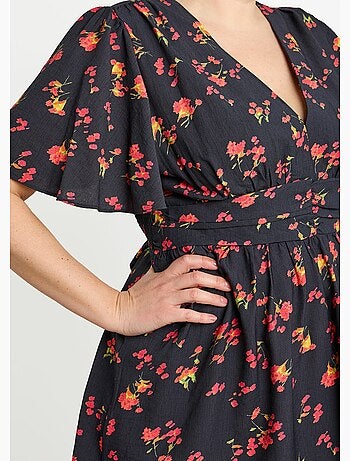 Robe courte, imprimé bouquets de fleurs - afibel