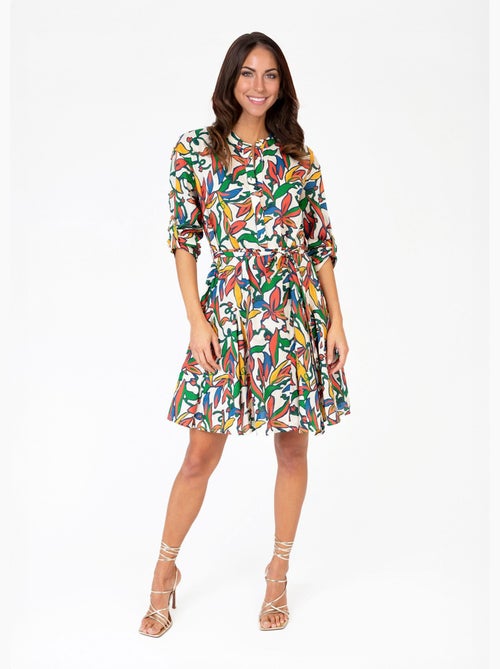 Robe courte imprimé coloré avec ceinture - AFIBEL - Kiabi Robe courte imprimé coloré avec ceinture - AFIBEL - Kiabi