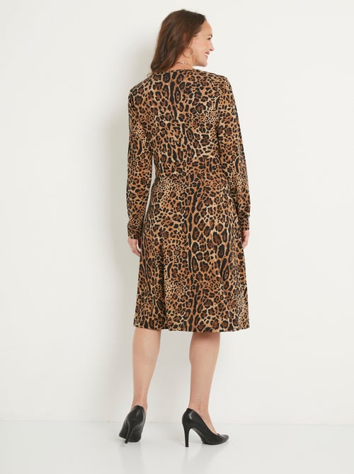 Robe courte imprimé léopard cache-coeur - Kiabi