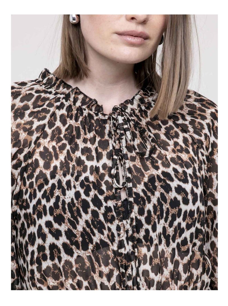 Robe courte imprimé léopard ITISSIMI Marron - Kiabi