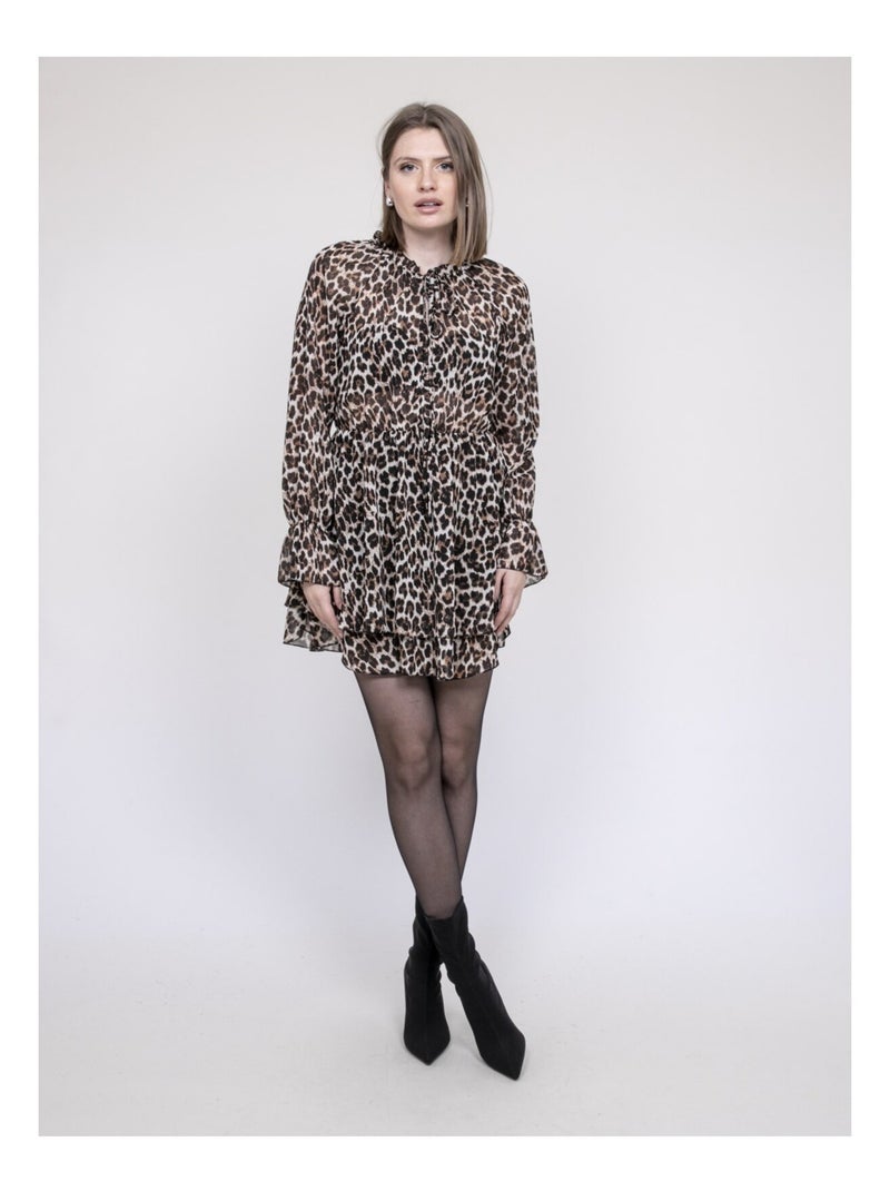 Robe courte imprimé léopard ITISSIMI Marron - Kiabi