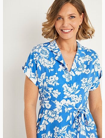 Robe courte imprimée col tailleur - AFIBEL