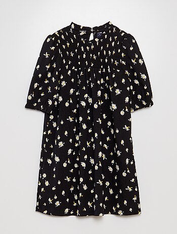 Robe courte imprimée en maille crêpée