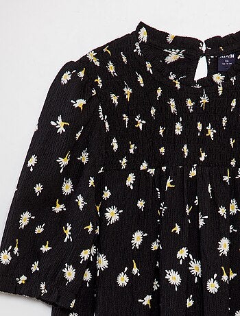 Robe courte imprimée en maille crêpée
