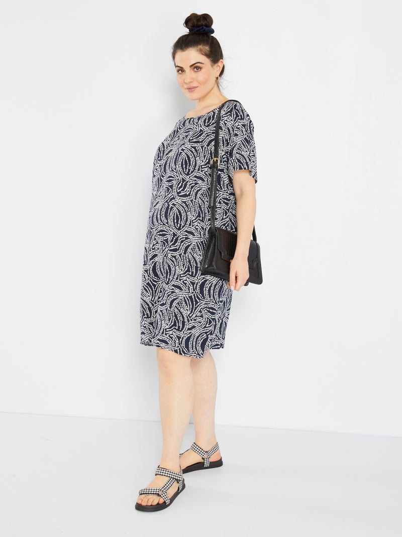 Robe courte imprimée fantaisie 'Only Carmakoma' Bleu - Kiabi
