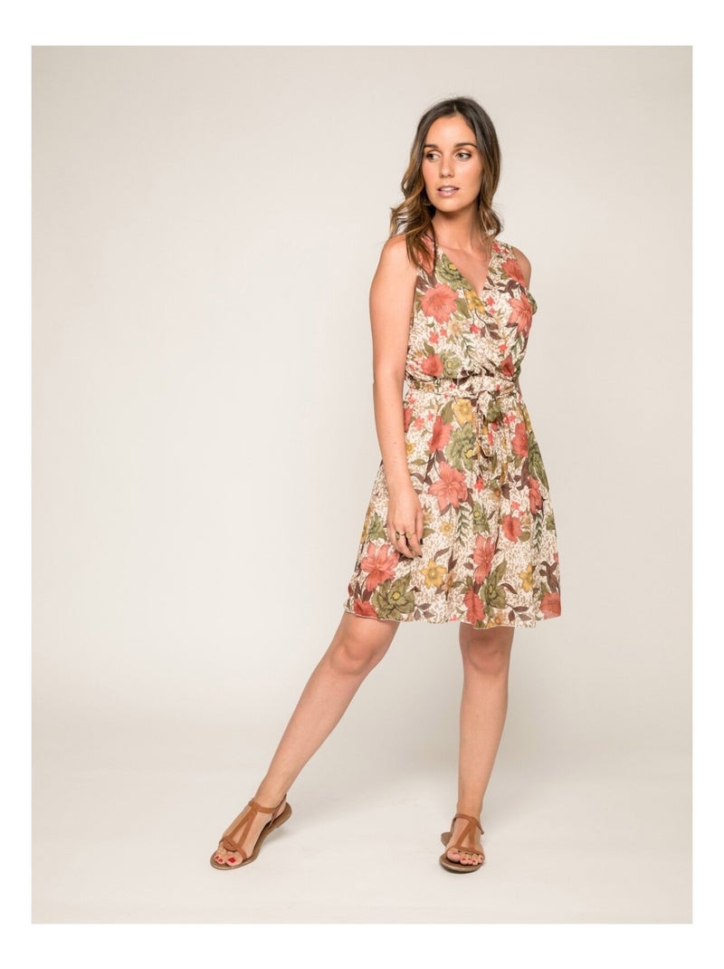 Robe courte imprimée ILOT Kaki - Kiabi