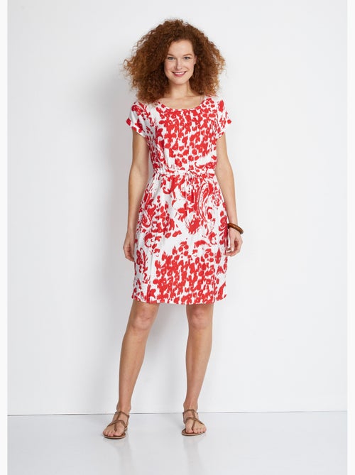 Robe courte imprimée manches kimono - Afibel - Kiabi