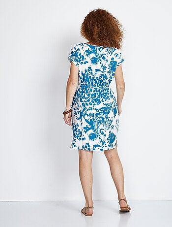 Robe courte imprimée manches kimono