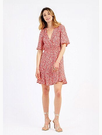 Robe courte imprimée taille élastiquée - AFIBEL