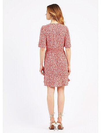 Robe courte imprimée taille élastiquée - AFIBEL